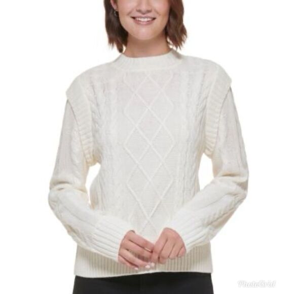 CALVIN KLEIN JEANS Chunky Cable-Knit Cable knit Crewneck Sweater - Picture 1 of 10